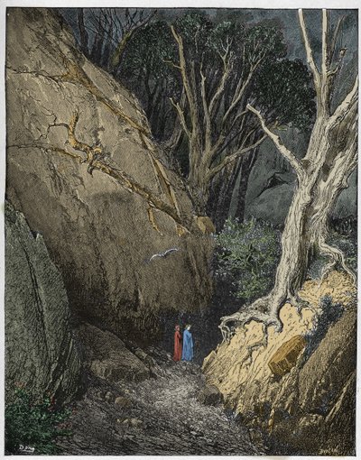 Inferno, Canto 1: Virgil and Dante begin their journey (illustration from The Divine Comedy) by Gustave after Dore